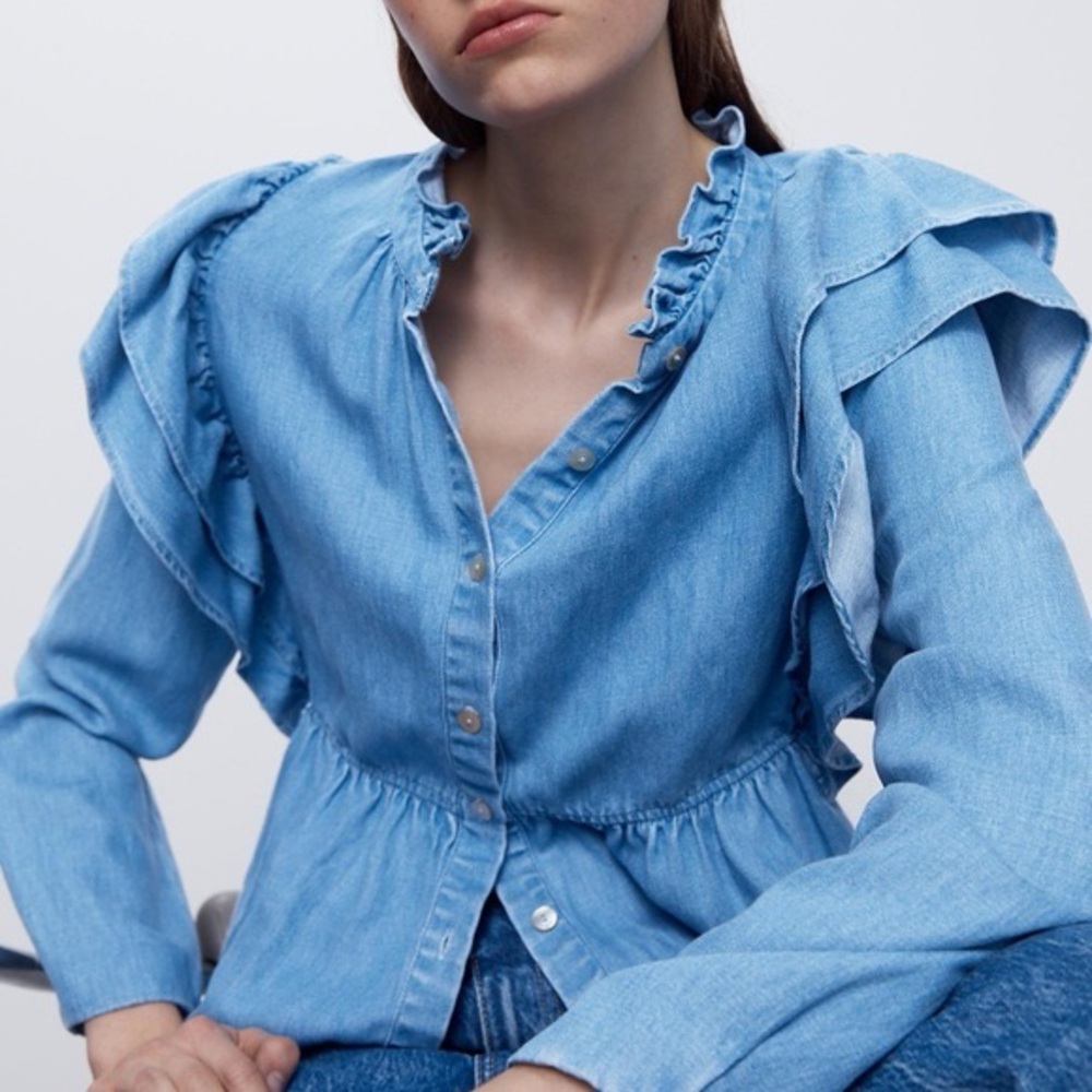 Zara Blue Button Down Shirt